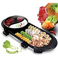 Plancha eléctrica Barbacoa y Hot Pot para 2-12 personas- 2000W Sartén de barbacoa multifuncional para hogar Barbacoa de…
